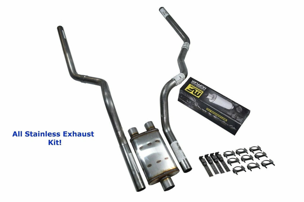 Dual Exhaust Kit for Chevy GMC 1500 (2015–2018) - Stainless Steel, Rear Exit