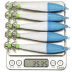5X Squid Jig Lures for Deep Sea Fishing (Glow in Dark)