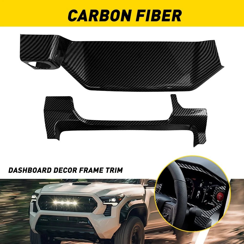 ABS Dashboard Panel Frame Trim for Toyota Tacoma (2024–2026) Carbon Fiber