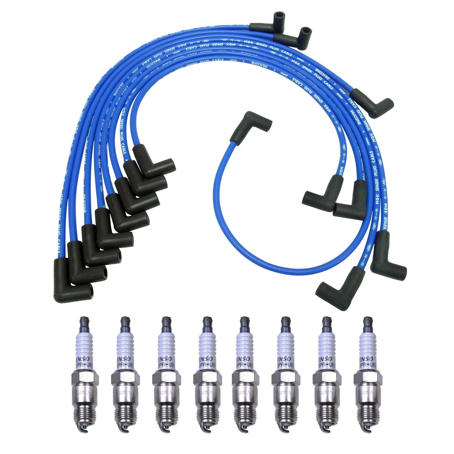 NGK 8mm Wire Set & Denso Spark Plug Kit for C1500 C2500 G2500 K2500 (1990–1999)