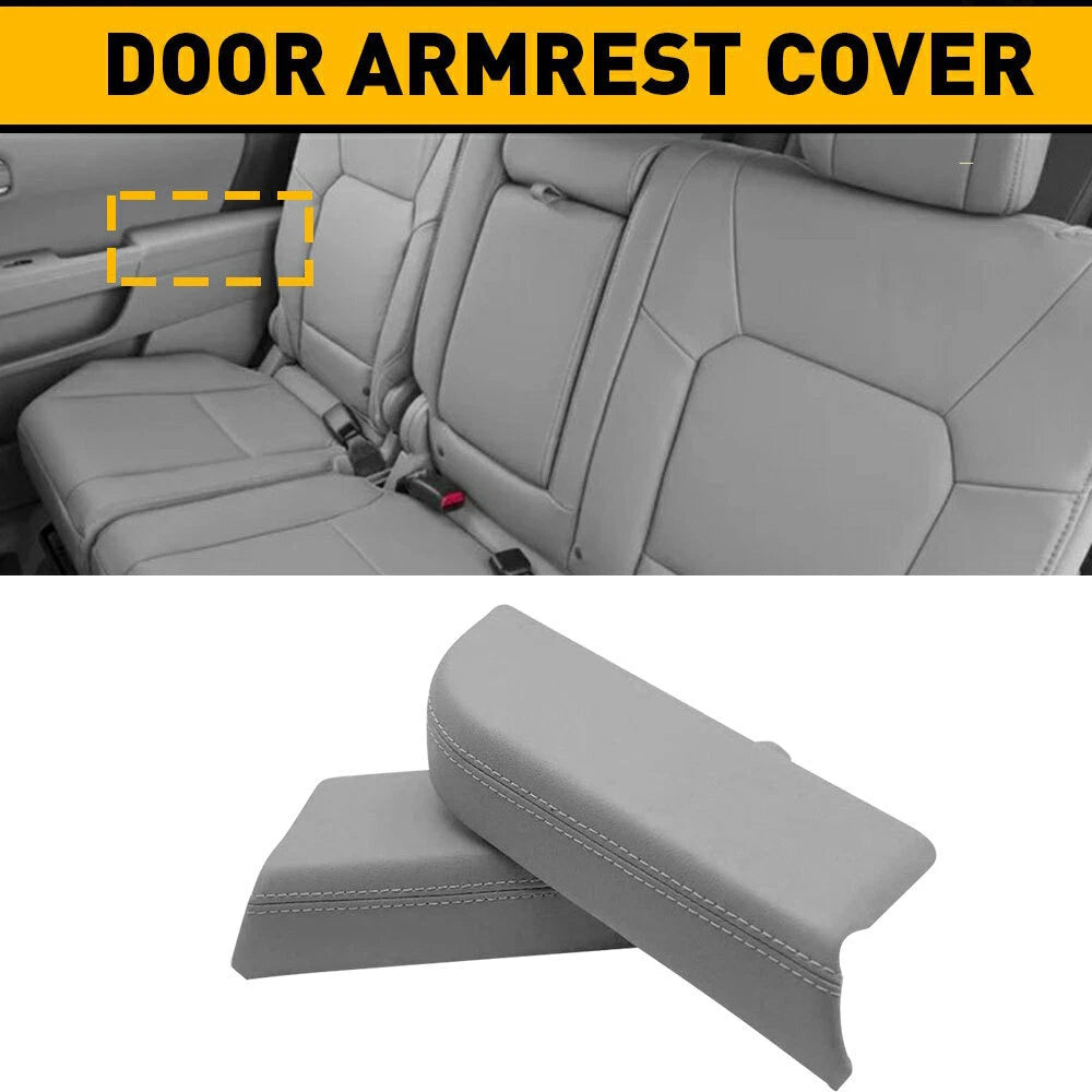 Set of 2 Leather Rear Door Panel Armrest Covers for Honda Pilot (2009–2015)