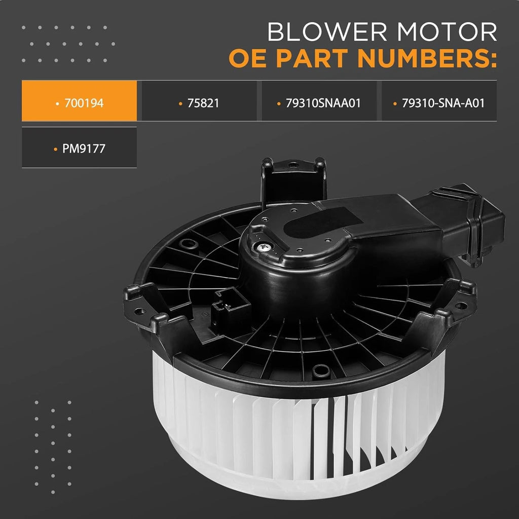 HVAC Blower Heater Motor Fan for Honda Civic (2006–2011) Jeep Wrangler (2007–2010)