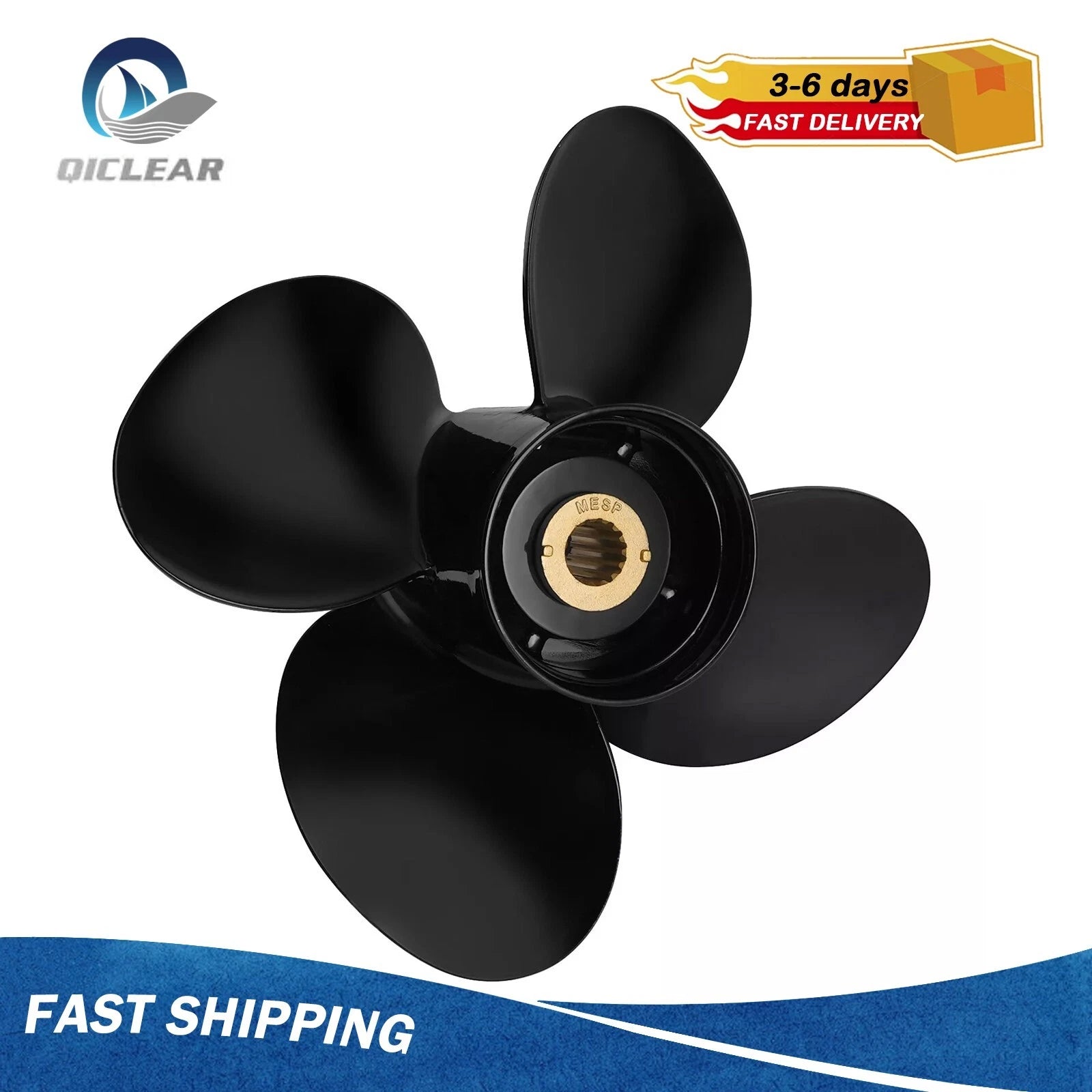 Boat Propeller 13.4 x 15 for Mercury 40-140HP (4 Blades, 15 Spline, RH)