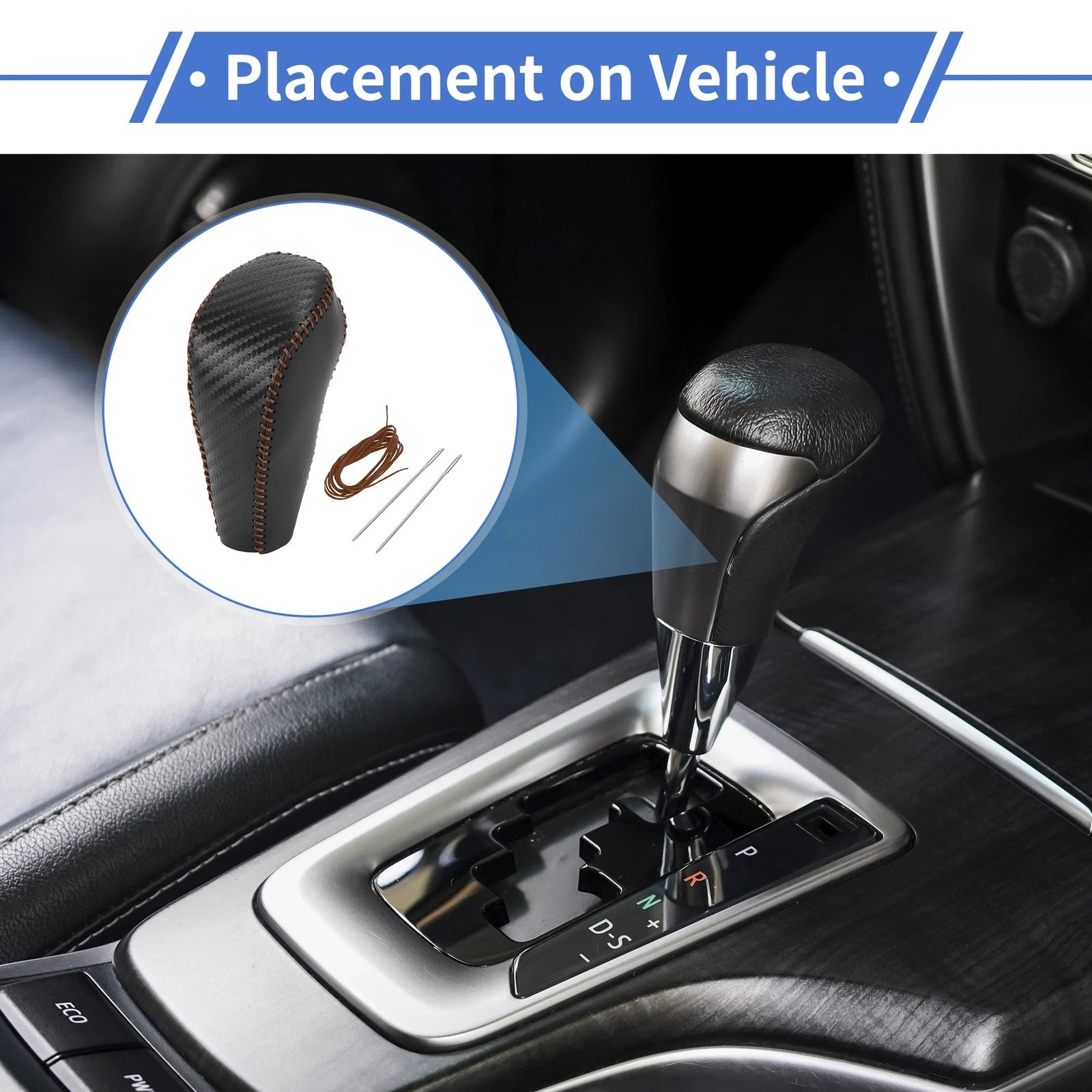 Gear Shift Knob Cover for Chevrolet Cruze (2011–2015) Black Carbon Fiber