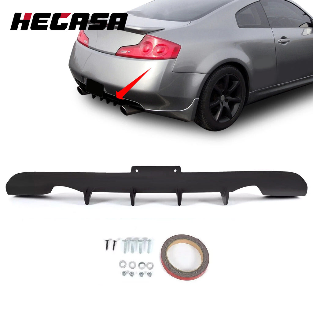 JDM Style 4-Fins Rear Bumper Lower Diffuser Lip for Infiniti G35 Coupe (2003–2006)