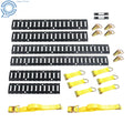 Set of 22 Black Rails and Ratchet Straps for Various Vehicles