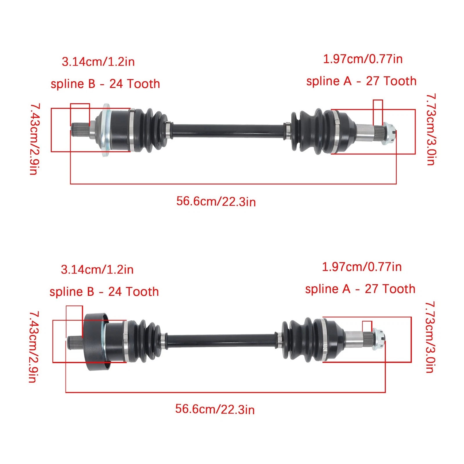 Set of 2 CV Axles for Arctic Cat 400 (2006–2014)