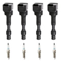 Set of 4 Ignition Coils & Iridium Spark Plugs for Elantra, Optima, Sonata (2011–2016)