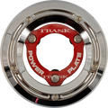 Trask Derby Cover with Power Plate for Harley Softail (2018–2025) - Chrome/Red