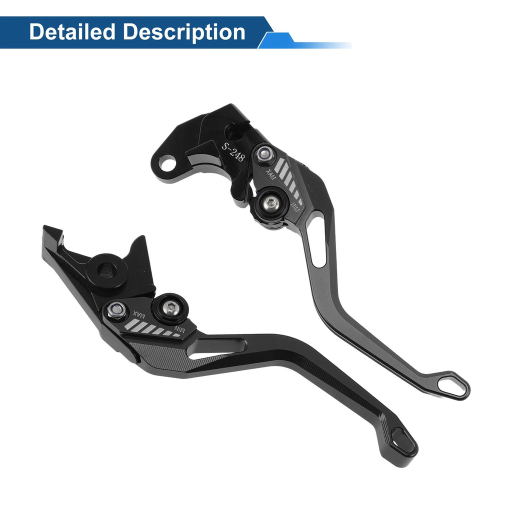 Short Brake Clutch Levers for Suzuki GSX-8S (2023–2025) - Solid Black, 1 Pair