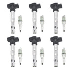 Set of 6 Ignition Coils + 6 Spark Plugs for VW Beetle Golf Audi A5 TT (2006–2019)