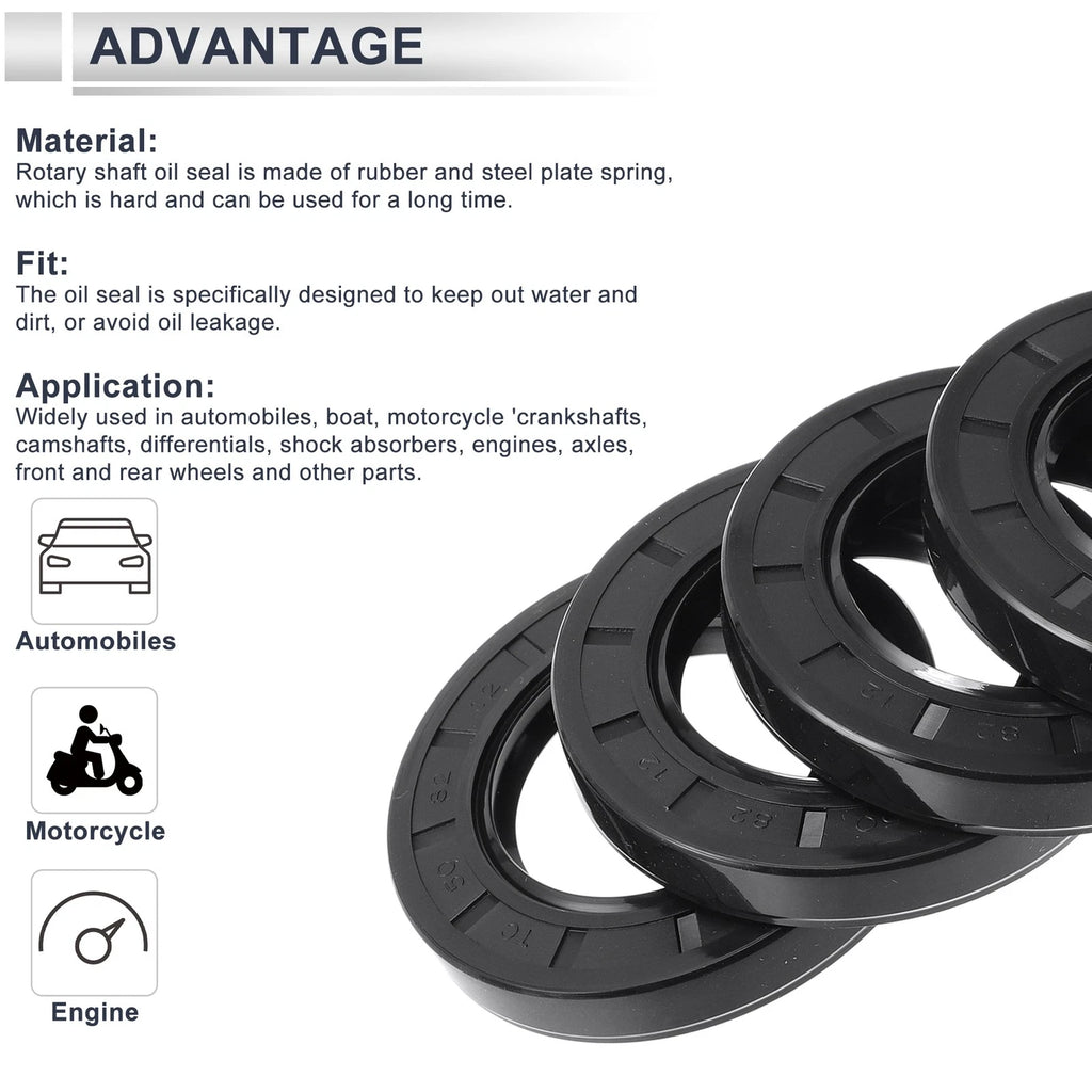 Set of 5 Oil Seal Rotary Shaft Seal Nitrile Rubber 50x82x12mm