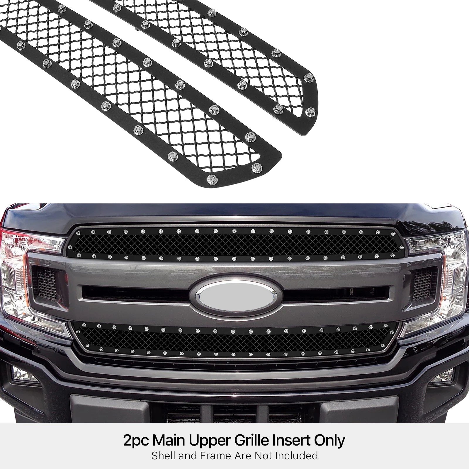 Upper Black Mesh Grille Insert for Ford F-150 King Ranch (2018-2020)