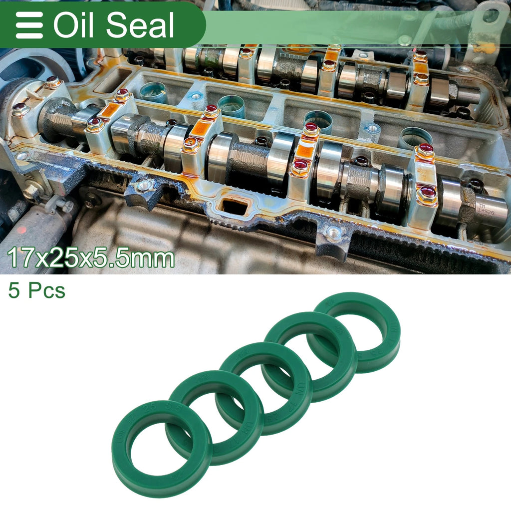 Set of 5 Oil Seal Ring Rotary Shaft Seal 17x25x5.5mm High Pressure