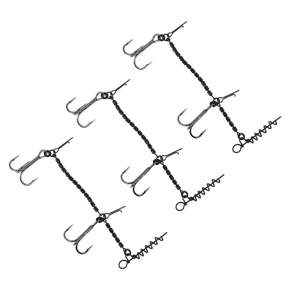 10X Stainless Steel Treble Fishing Hooks Barbed Stinger 10pcs Pack