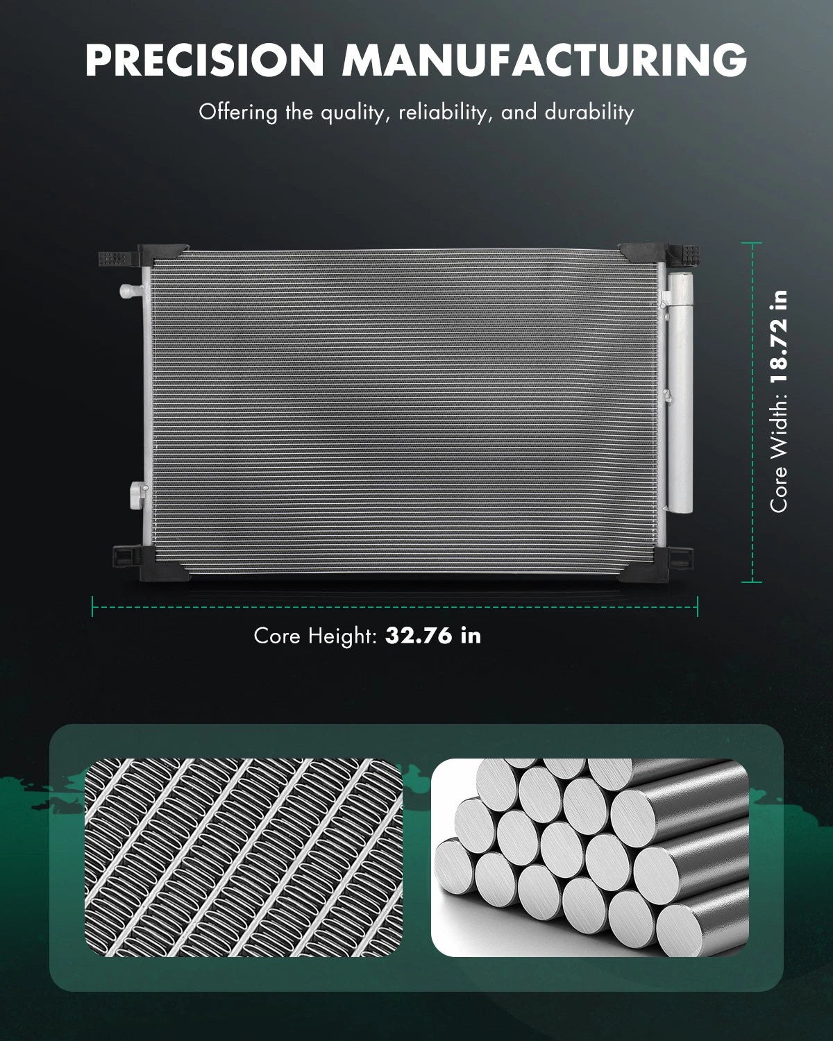 Aluminum AC Condenser for Lexus ES350 (2019–2020) & Toyota RAV4 (2019–2021)