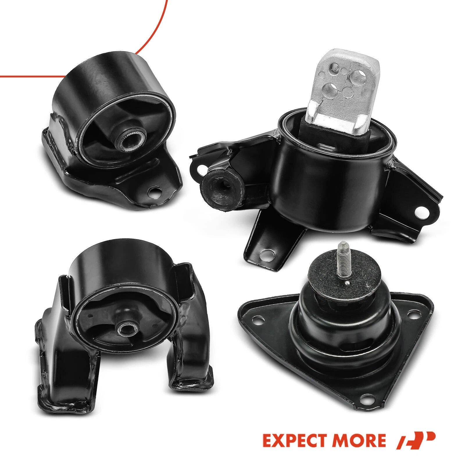 Set of 4 Engine Motor & Transmission Mounts for Kia Forte (2010–2013)