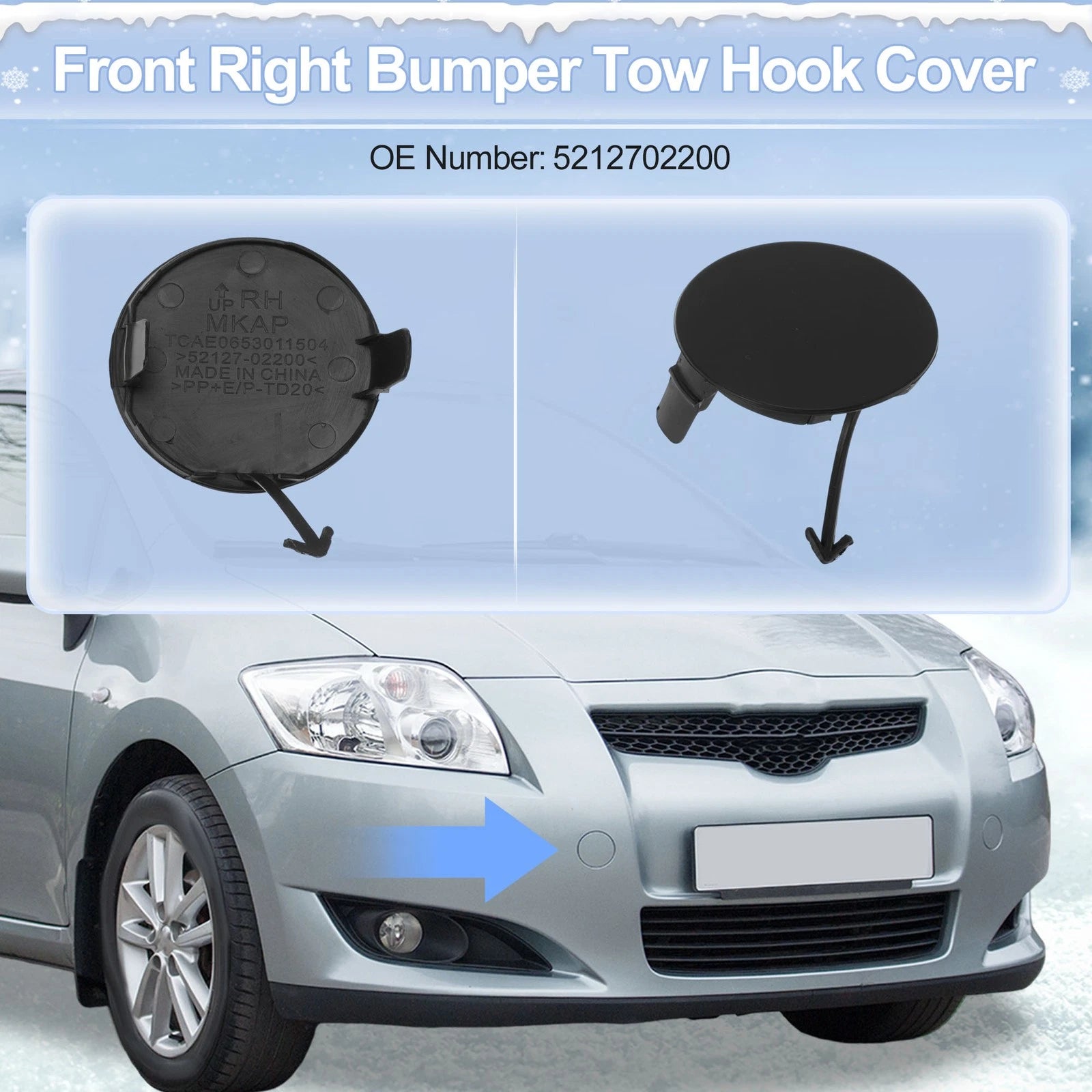 Tow Hook Cover Cap for Toyota Prius (2017–2022) No. 5212747908
