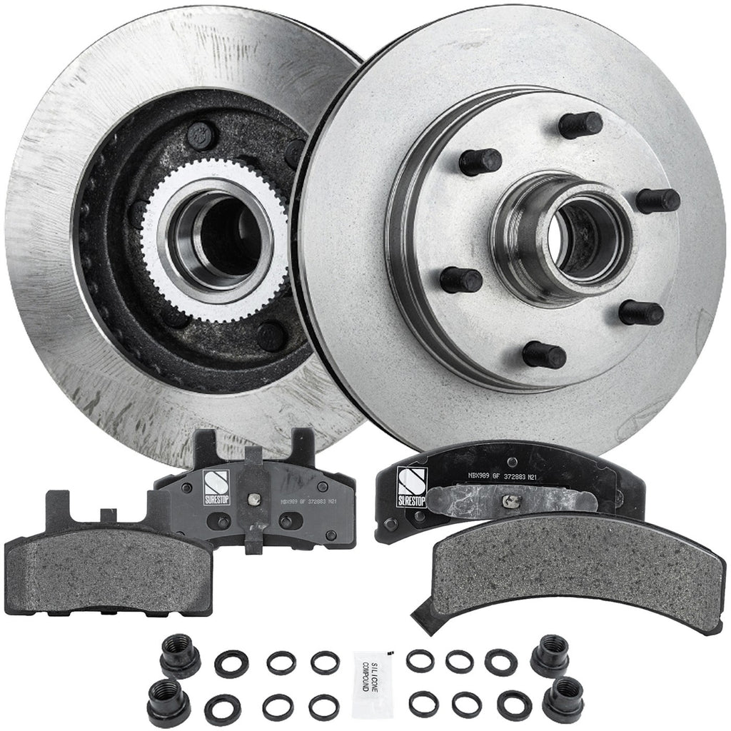 Brake Rotor and Pad Kit for GMC C2500 (1996–1998) Front Solid RWD