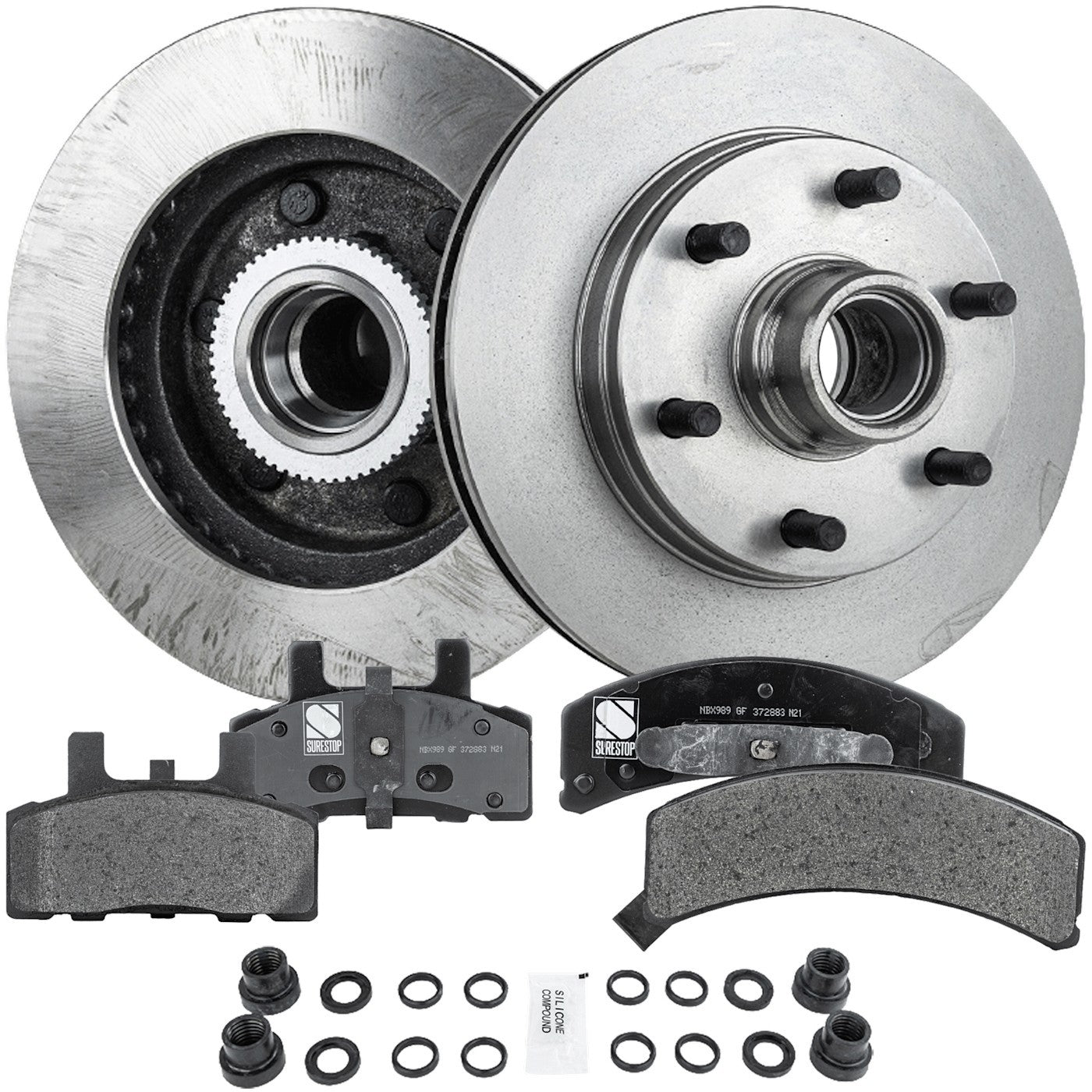 Brake Rotor and Pad Kit for GMC C2500 (1996–1998) Front Solid RWD
