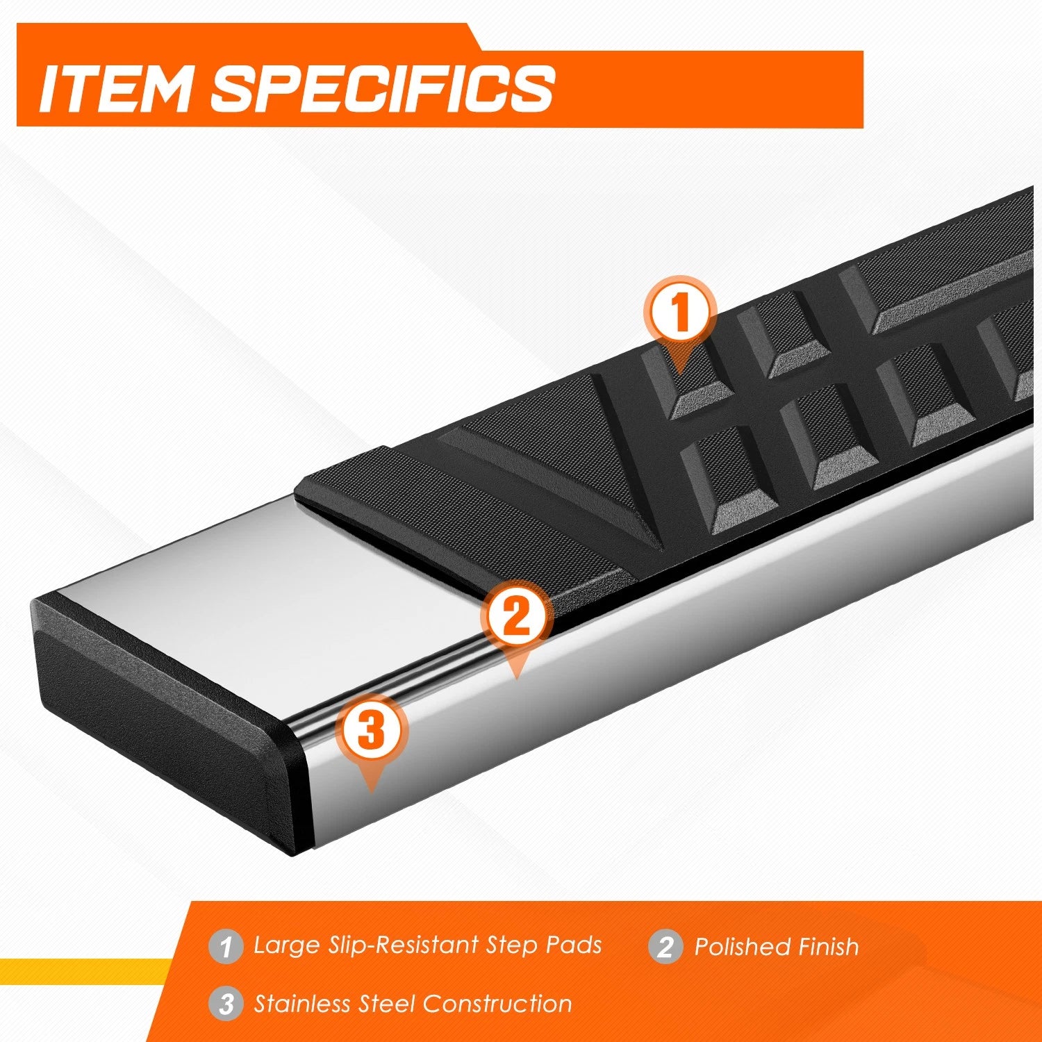 Set of 2 Aluminum Flat Running Boards for Ram 1500 Quad Cab (2019–2024)