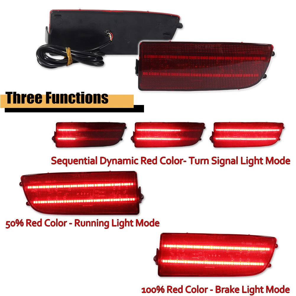 2X Red LED Rear Bumper Reflector Tail Lights for Benz Sprinter (2007–2018)