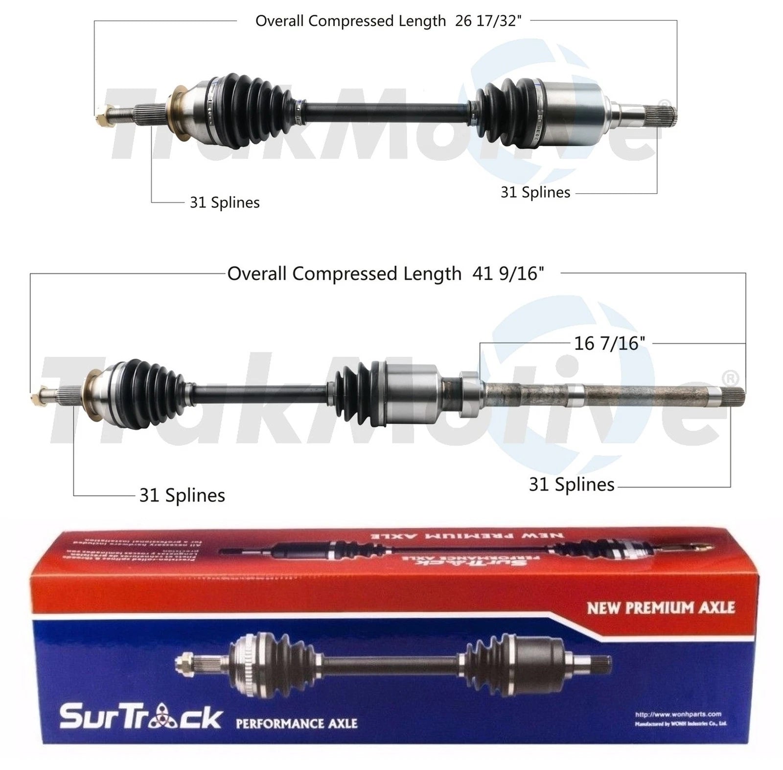 Set of 2 Front AAR CV Axle Shafts for Mazda CX-9 (2016–2017)