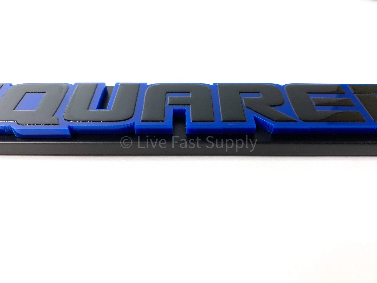 Matte Black Premium License Plate Frame with Blue Outline for Chevy (1973–1987)