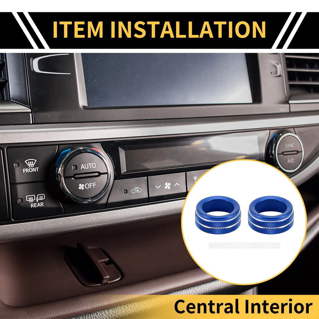 Audio Media Volume Tune Switch Knob Cover Ring for Toyota Tacoma (2020–2023) Blue
