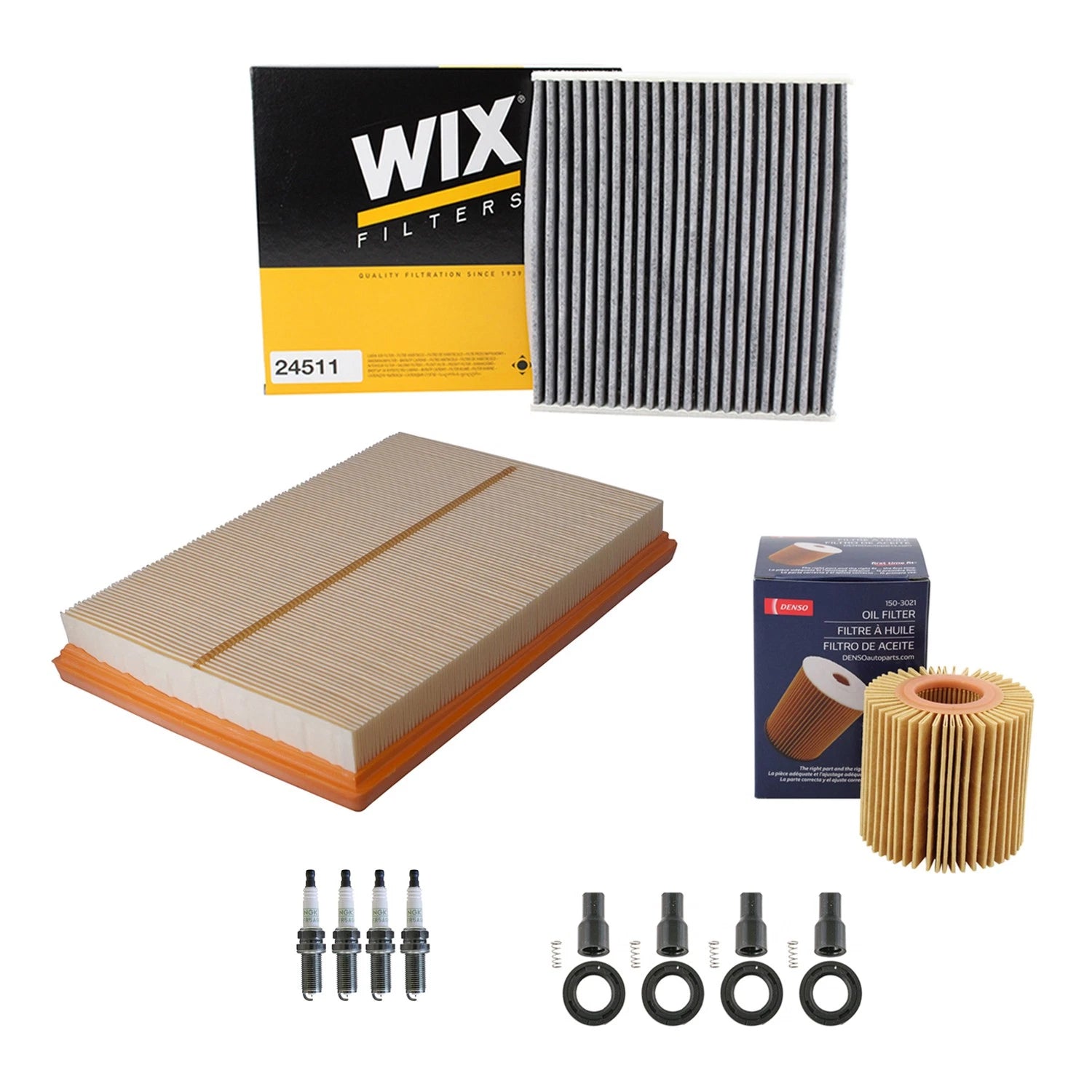 Tune Up Kit with 4 Spark Plugs & Boots for Avalon Camry ES300h RAV4