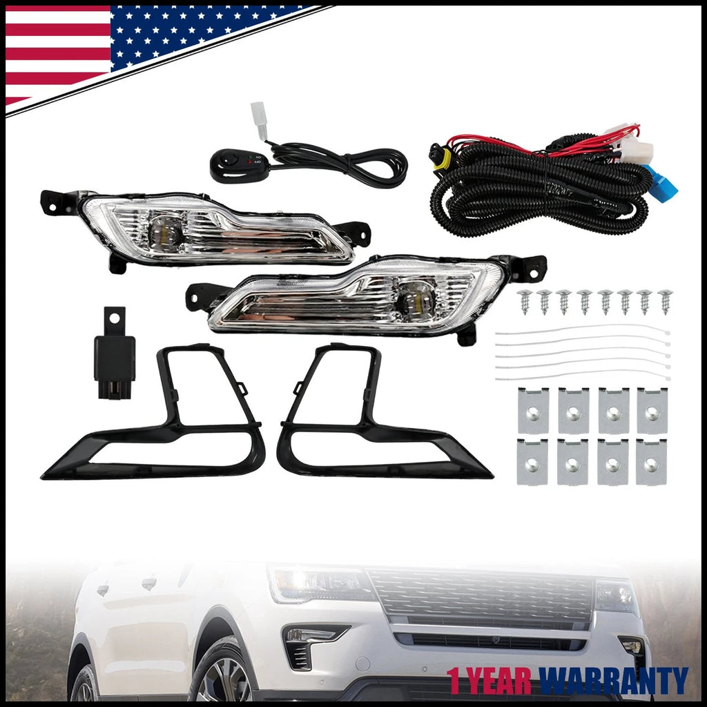 LED Fog Lights for Ford Explorer (2018–2019) - Bumper Driving Lamp w/Switch