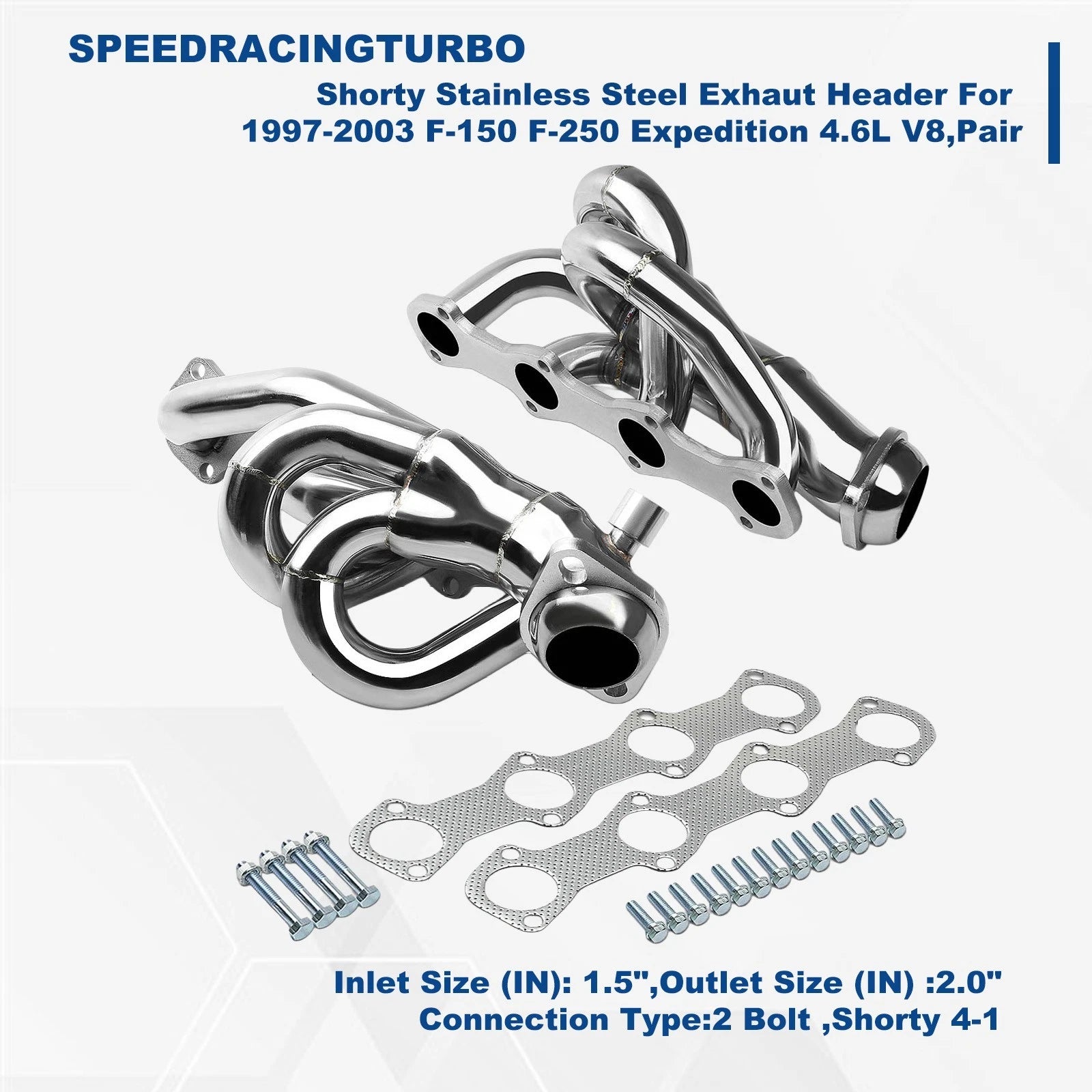 Stainless Steel Exhaust Header for Ford F-150 F-250 Expedition (1997–2003)