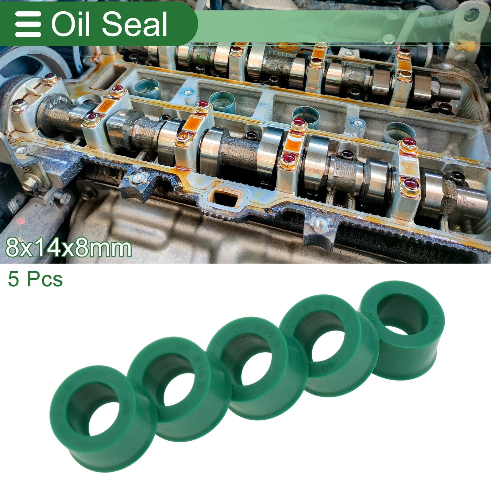 Set of 5 Oil Seal Rotary Shaft Seal 8x14x8mm for Various Models 