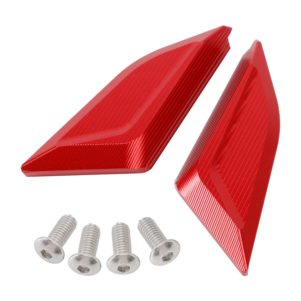 CNC Mirror Block Off Plates Red for Ducati Panigale V4 (2018–2023)