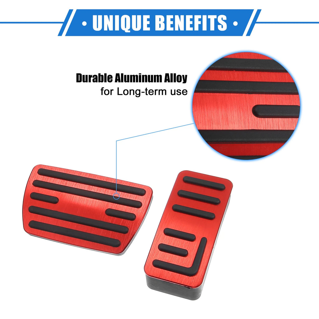 3 Pcs Gas Accelerator Brake Foot Rest Pedal for Honda HR-V (2021–2023) Red