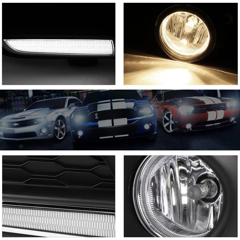 LED Fog Lights for Honda Civic FC/FK (2016–2017) - Clear Lens, Wiring, Switch
