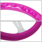 NRG 35cm Neon Purple Wood Grain Grip Steering Wheel for Universal (Fits Various)