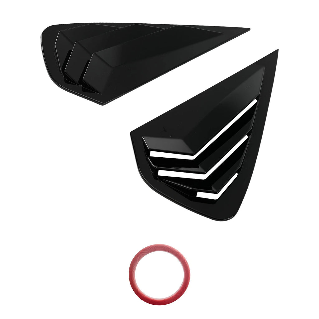 ABS Side Window Louvers for Kia K3 Forte (2019–2022) Gloss Black