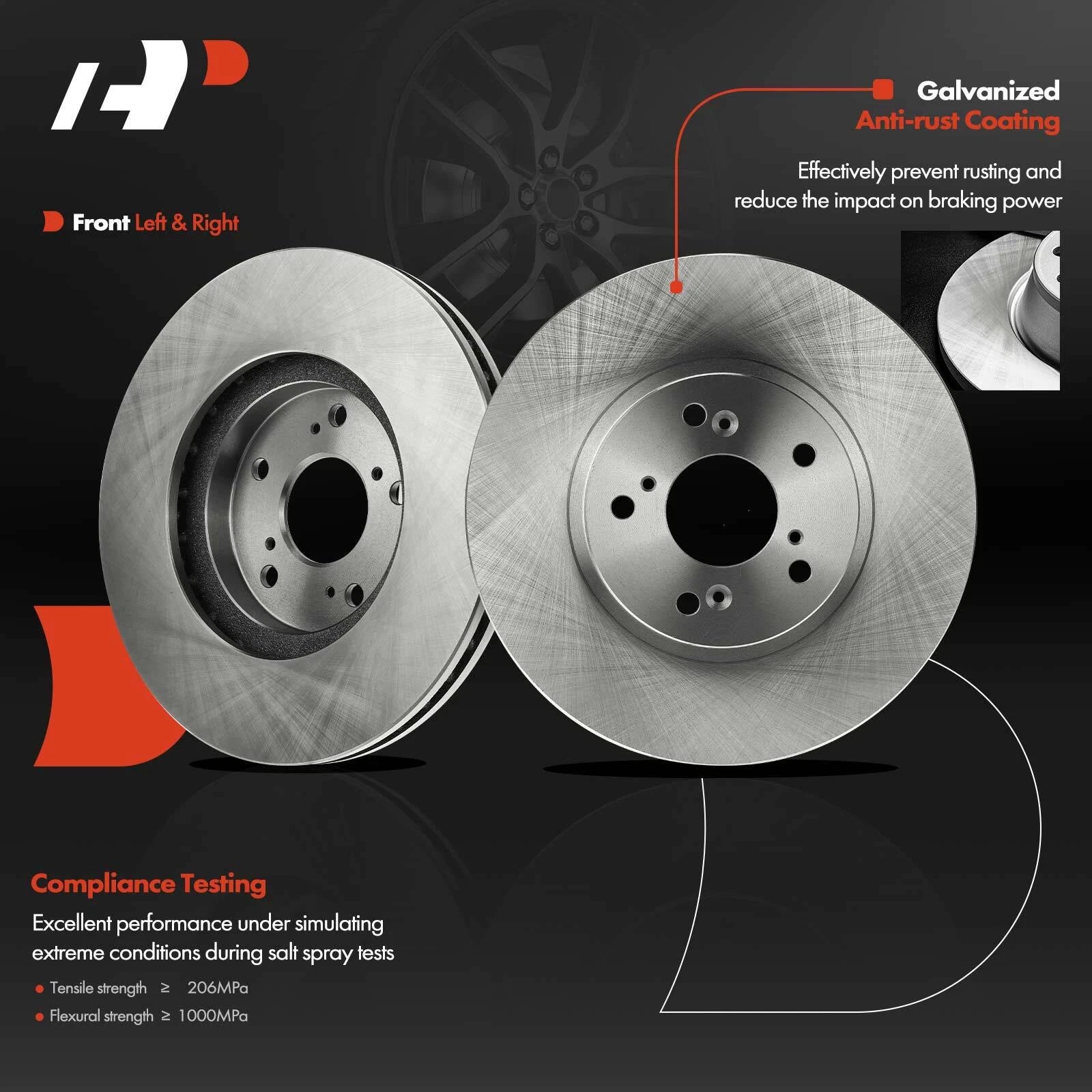 Set of 4 Front & Rear Disc Brake Rotors for Acura TSX (2009–2014) Honda Accord