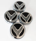 Carbon Fiber Cap Cover Set w/Cross Flag for 2020-2022 Chevy Corvette C8 Coupe