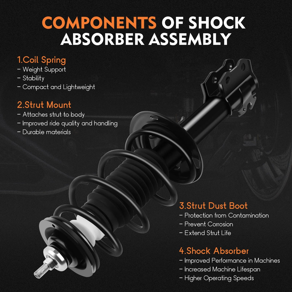 Set of 2 Complete Struts Shocks Springs for Toyota Yaris (2006–2011)