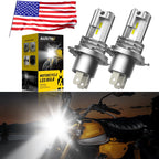 2X AUXITO H4 9003 LED Bulbs for Motorcycle Headlight (High/Low Beam)