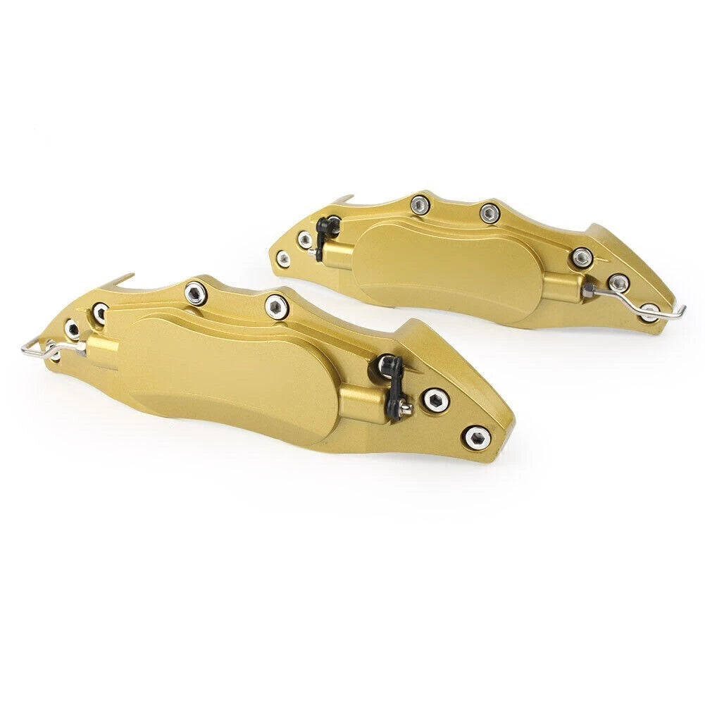 2X Metal Front Rear Disc Brake Caliper Covers Universal 18" Wheel Gold
