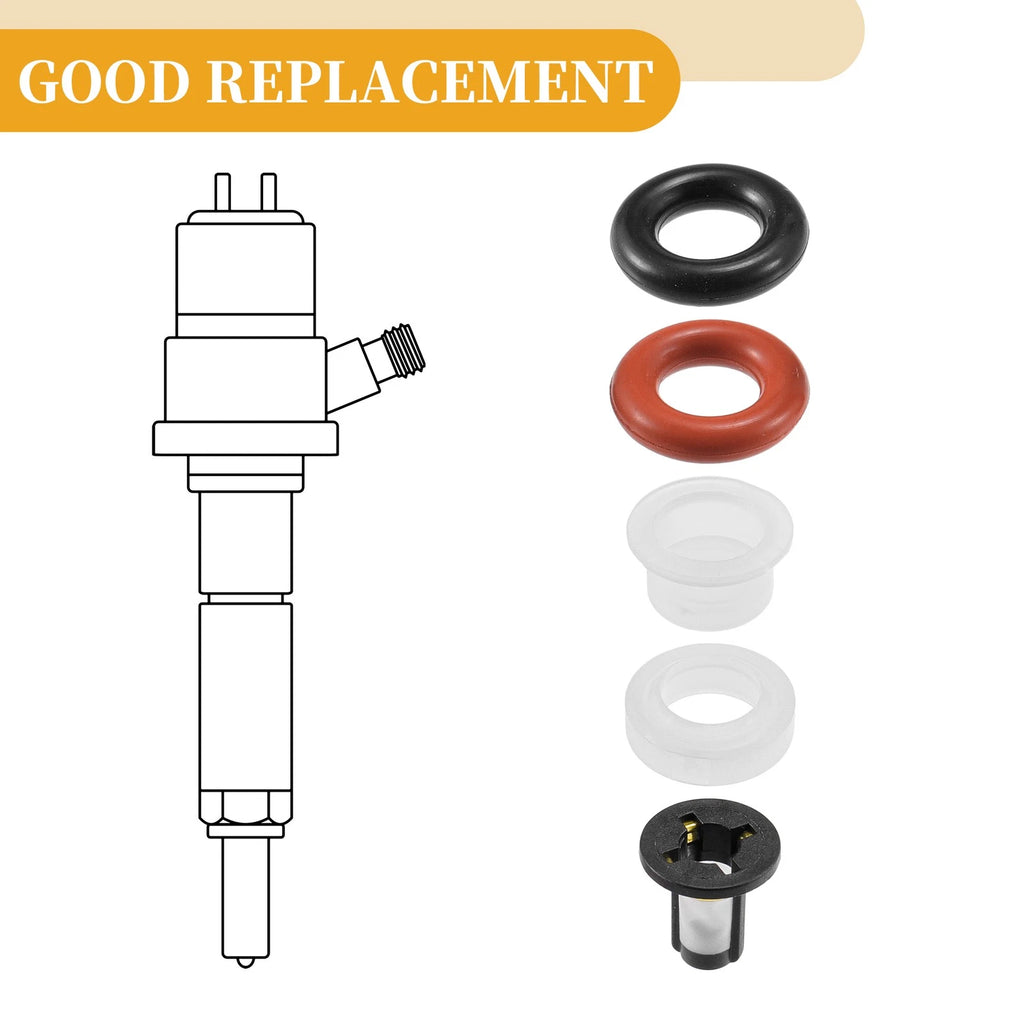 Set of 4 Fuel Injector Seal O Rings for Honda Fit (2009–2013) NBR Rubber