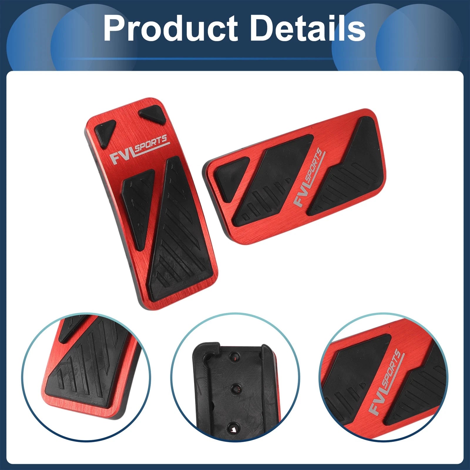 Set of 2 Automatic Foot Accelerator Pedal Covers for Ford Ranger (2024) Red