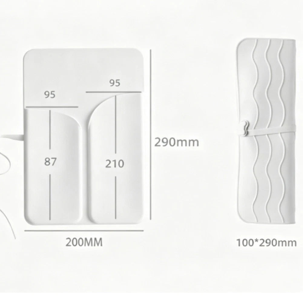 Foldable Heat Insulated Silicone Bag for Curling Iron and Hair Tools