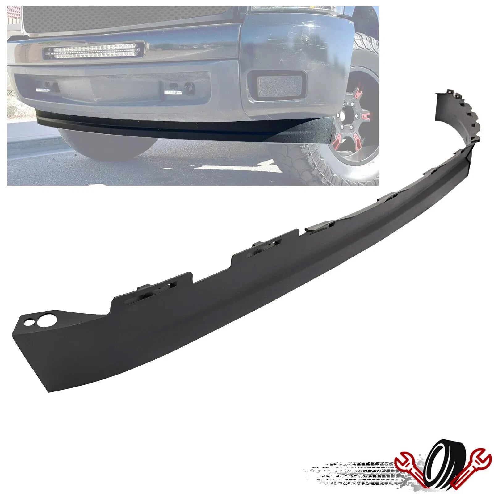 Front Bumper Lower Air Deflector for Chevy Silverado 1500 (2007–2013) Textured Black