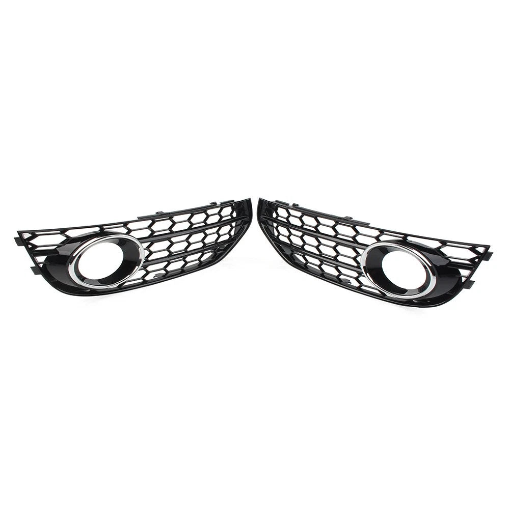Front Bumper Honeycomb Fog Light Grille Cover for Audi A4 Allroad (2010–2016) Chrome