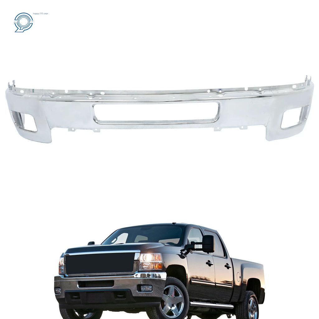 Chrome Split Front Bumper Face Bar for Chevy Silverado 2500 3500 (2011–2014)