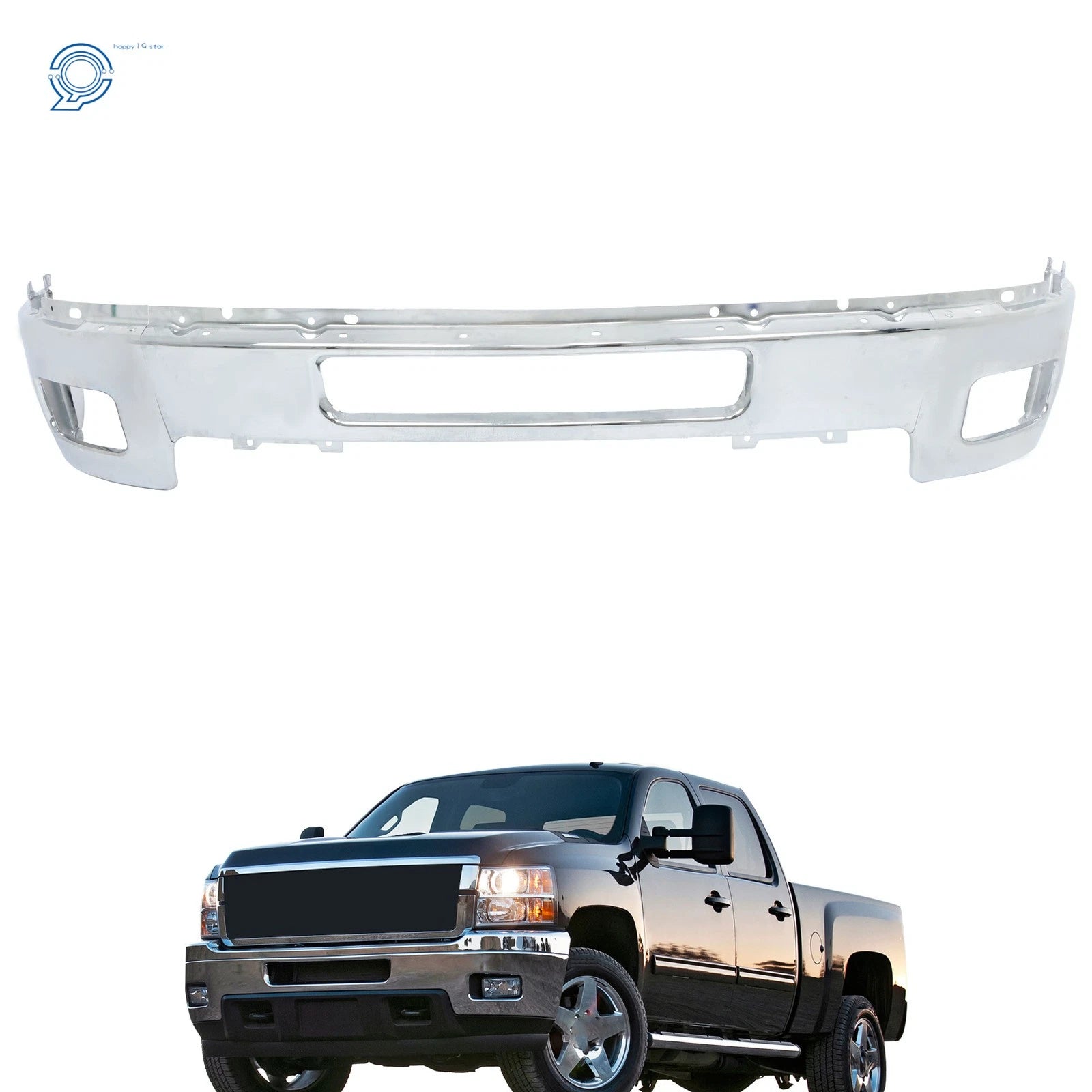 Chrome Split Front Bumper Face Bar for Chevy Silverado 2500 3500 (2011–2014)